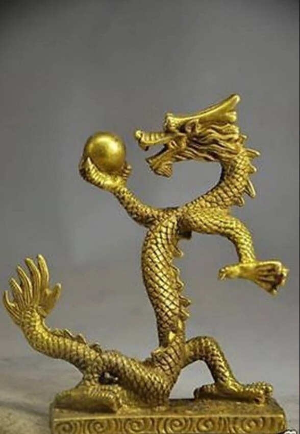 Chinese handmade Bronze brass dragon statue Garden Decoration Brass Bronze 25% off