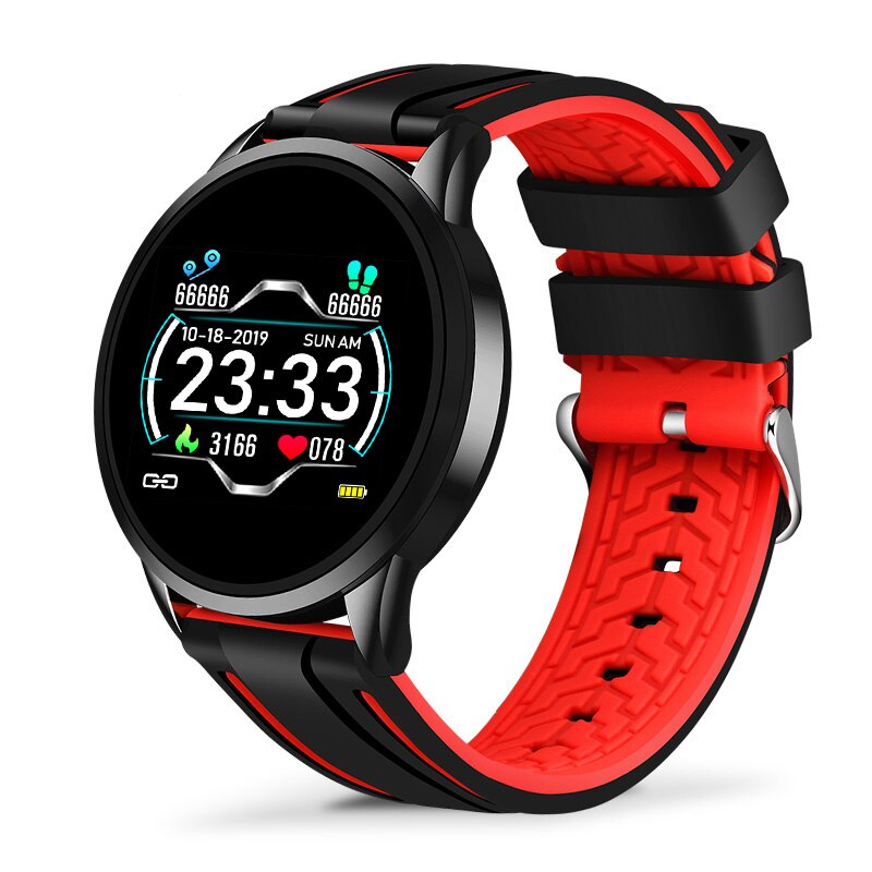 LIGE-reloj inteligente de lujo para mujer, deportivo, resistente al agua, con control del ritmo cardíaco y de la presión sanguínea, podómetro para Android e ios: Black shell