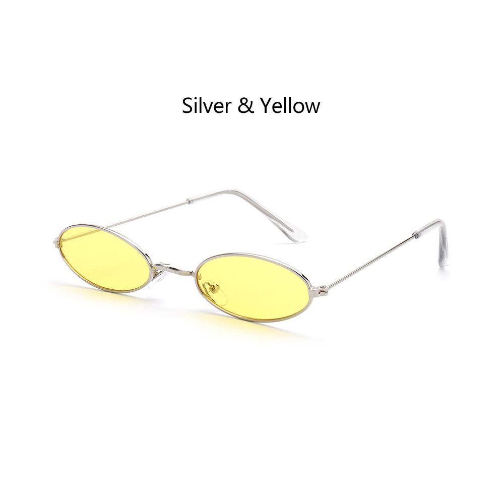 Gafas de sol ovaladas con montura pequeña para hombre y mujer, lentes clásicas de estilo Retro, de Color metálico, a la