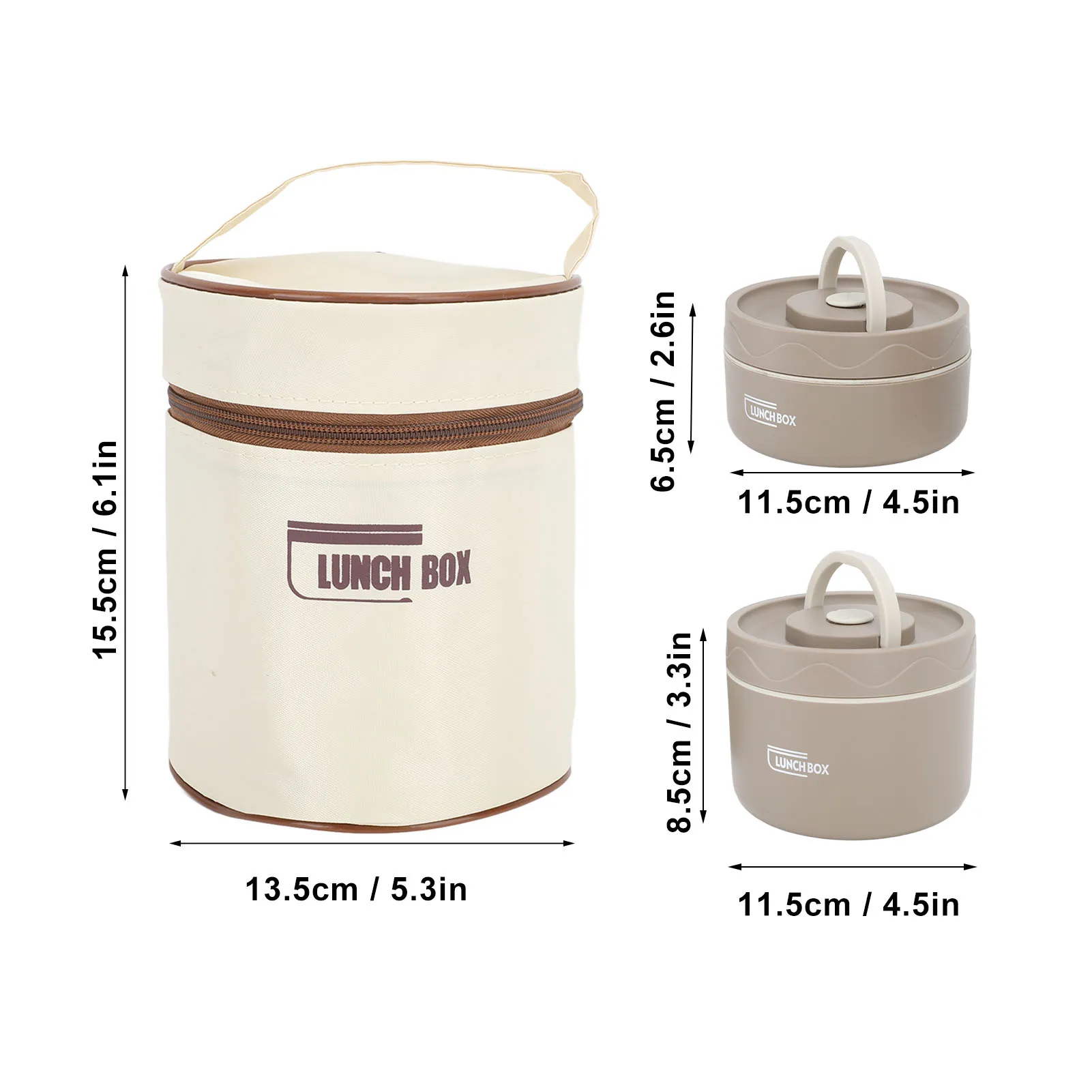 Stainless Steel 304 Sealed Multifunction Portable Round Heat Box Insulated Lunch Box Bento with Thermal Bag