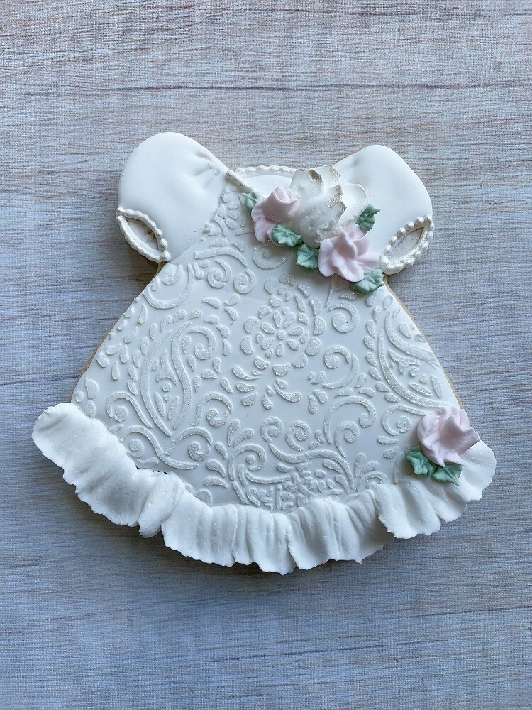 Keniao prinsessekjole udstikker til baby shower / fødselsdag  - 10.2 x 10.8 cm -  kiks og fondant skærer - rustfrit stål