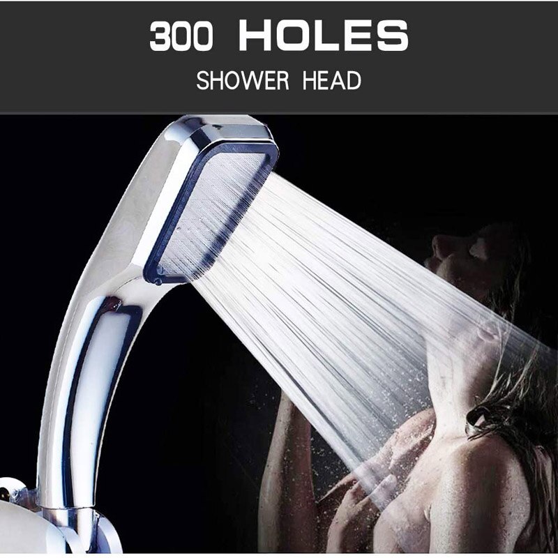 300 Holes High Pressure Shower Head Water Saving Filter Spray Nozzle Rainfall Chrome Showerhead Bathroom Watering Can