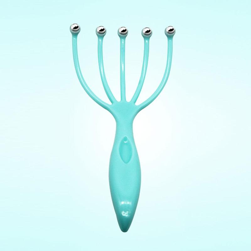 Hark voor hoofdmassage verkoper vijfvinger hoofdhuidmassager stalen bal hoofdmassage ontspanning vijfvinger massager voor hoofd: Blauw