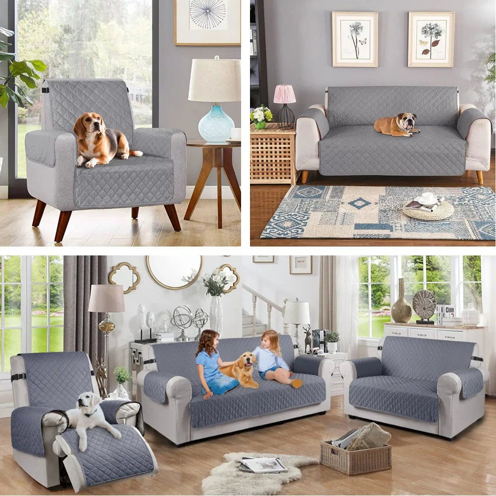 Sofabezüge, wasserabweisender Couchbezug, wendbarer Möbelschutz ohne Tasche, elastische Riemen für freundlicher, Hunde-Sofa-Schonbezug
