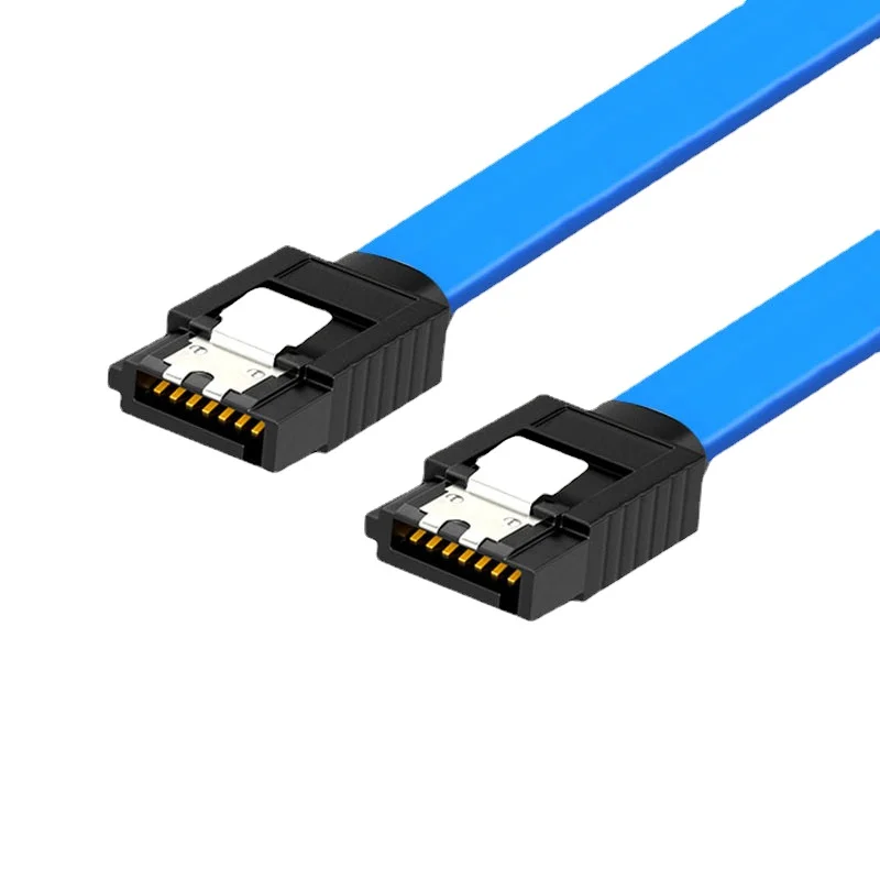 Cable SATA 3,0 a unidad de disco duro SSD HDD Sata 3 Cable recto de ángulo recto para placa base Asus MSI Gigabyte Cable de alta velocidad: Azul