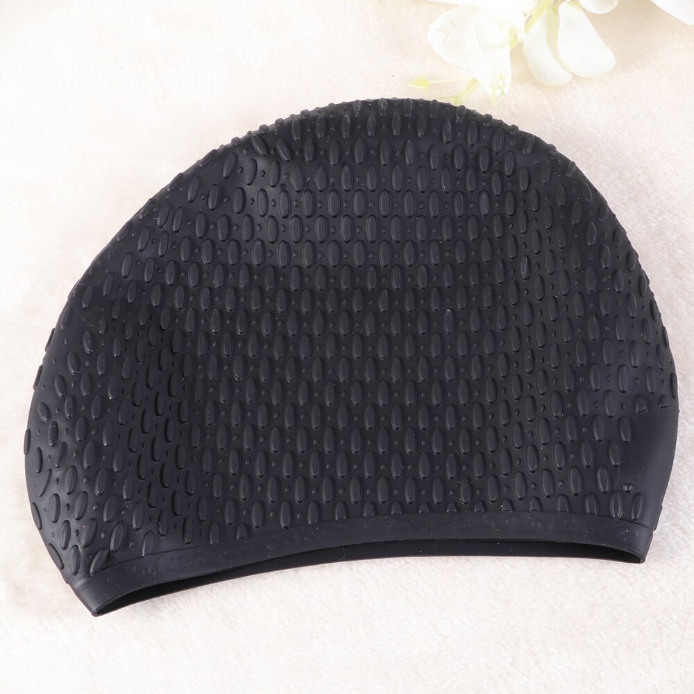 Swimming Cap Hat Water Pattern Waterproof Silicone Nontoxic Swimming Cap Hat Men Women Girls Boys Sporty Bathing Cap(Black): Black