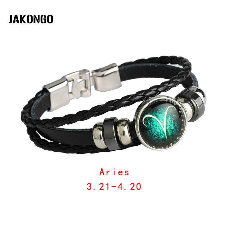 Maagd/boogschutter/waterman/schorpioen/weegschaal/steenbok 12 sterrenbeeld armband heren dames gevlochten leren armbanden & bangles: Ram