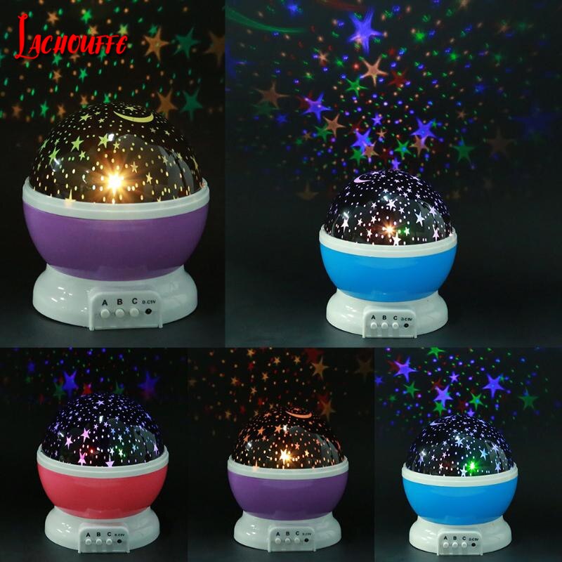 Stars Sterrenhemel LED Projector Moon Night Lamp Batterij USB Slaapkamer Party Projectie Lamp voor kinderen Nachtlampje