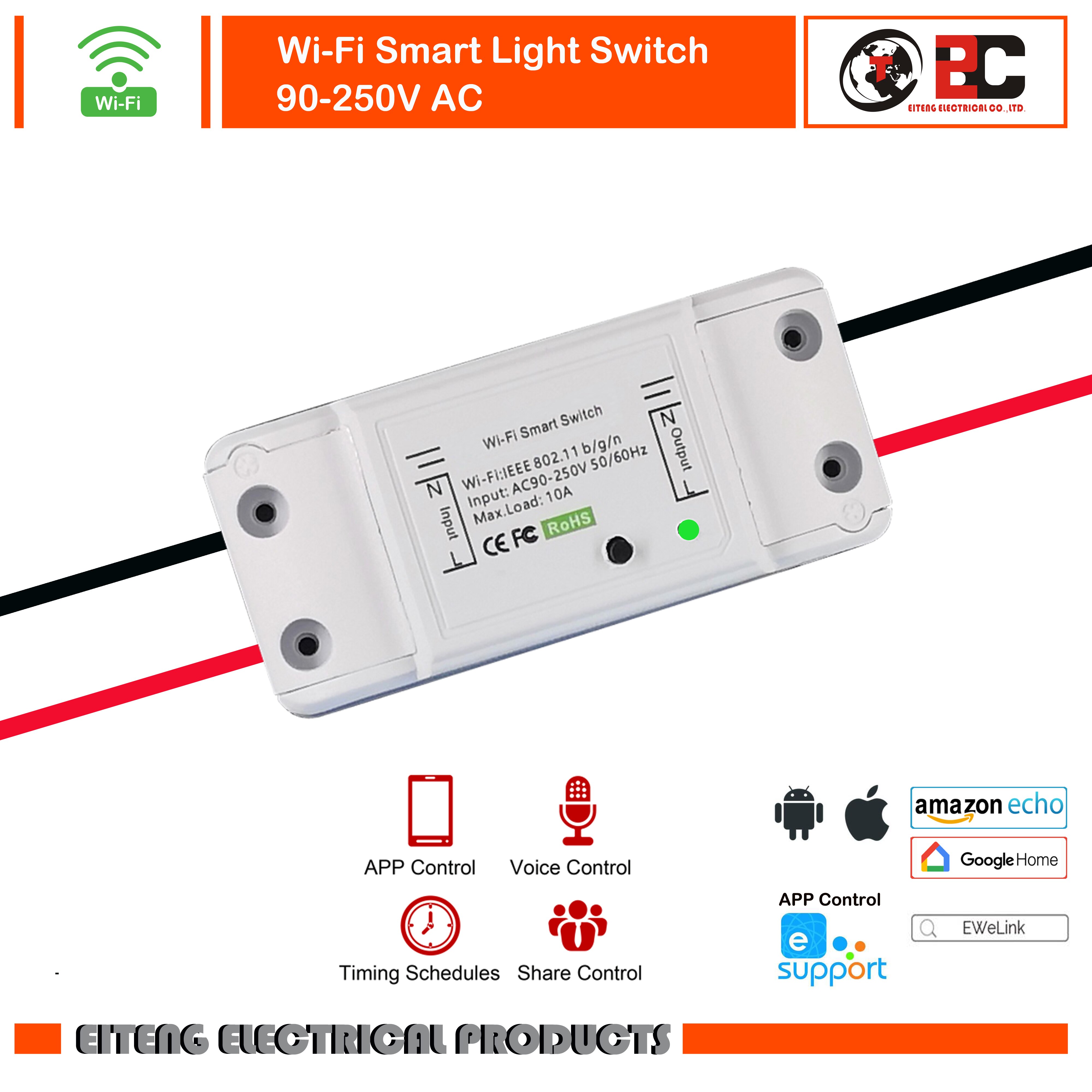 DIY WiFi Smart Light Switch Universal Breaker Timer Smart Life APP Wireless Remote Control Works with Google Home Alexa