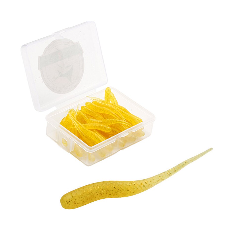 JOHNCOO 50pcs Fishing Lure Rock Fish Soft Bait 40mm 0.34g Silicone Bass Rockfish Swimbait Jig Lure Plastic Baits Worm: F