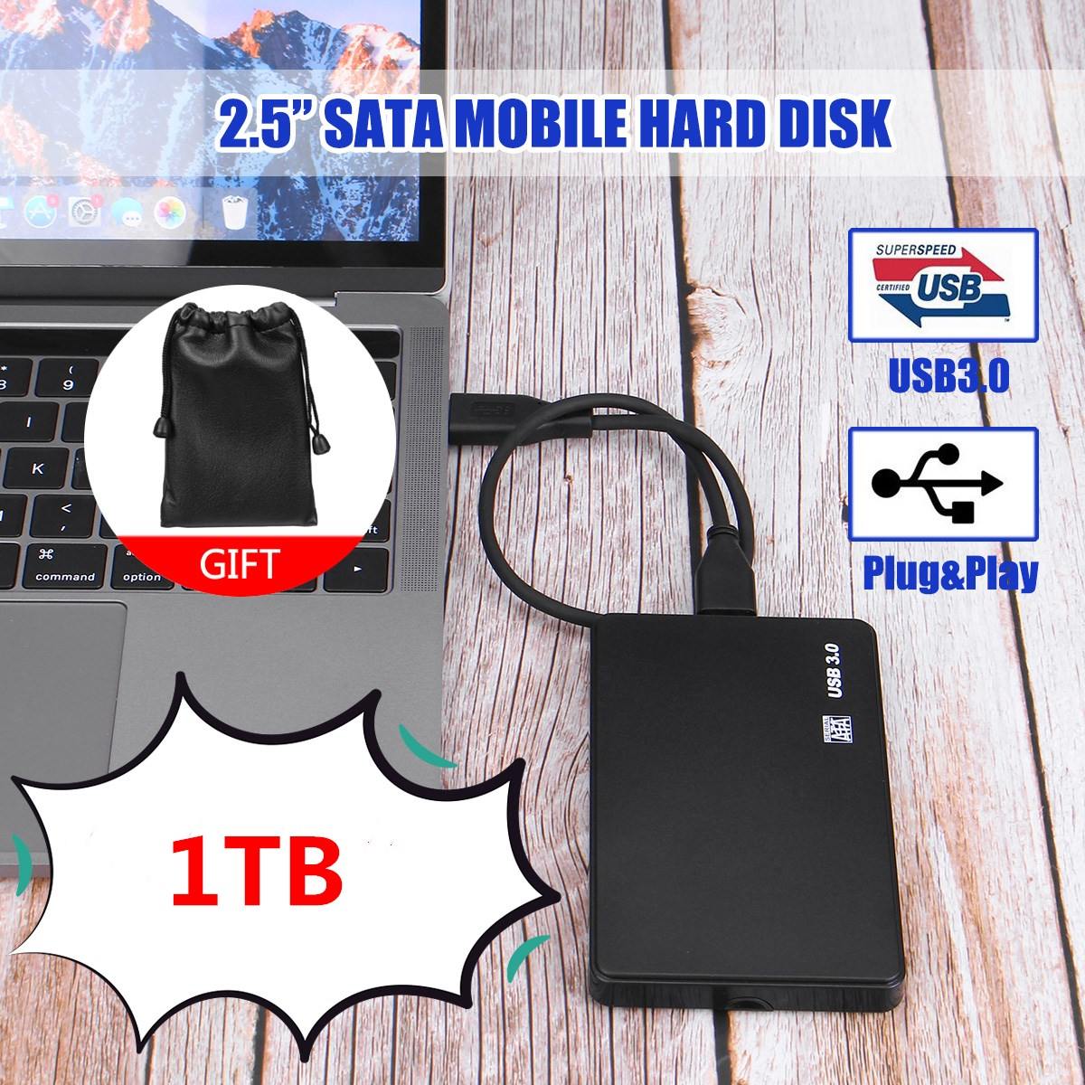 2.5 mobil harddisk usb 3.0 sata 3.0 1tb 2tb hdd diskotek duro eksterne eksterne harddiske til bærbar / mac: Sort 1tb