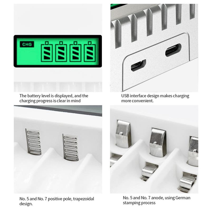 4 Slots Electric Battery Charger Intelligent Fast LED Indicator USB Charger For AA/AAA Ni-MH/Ni-Cd Rechargeable Battery