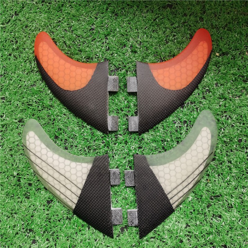 BiLong FCS Quad fin a Set Surfboard Fins for FCS fin Box Multi-size glass fiber surf Fin surfing boogie board Surfboards: Light Grey