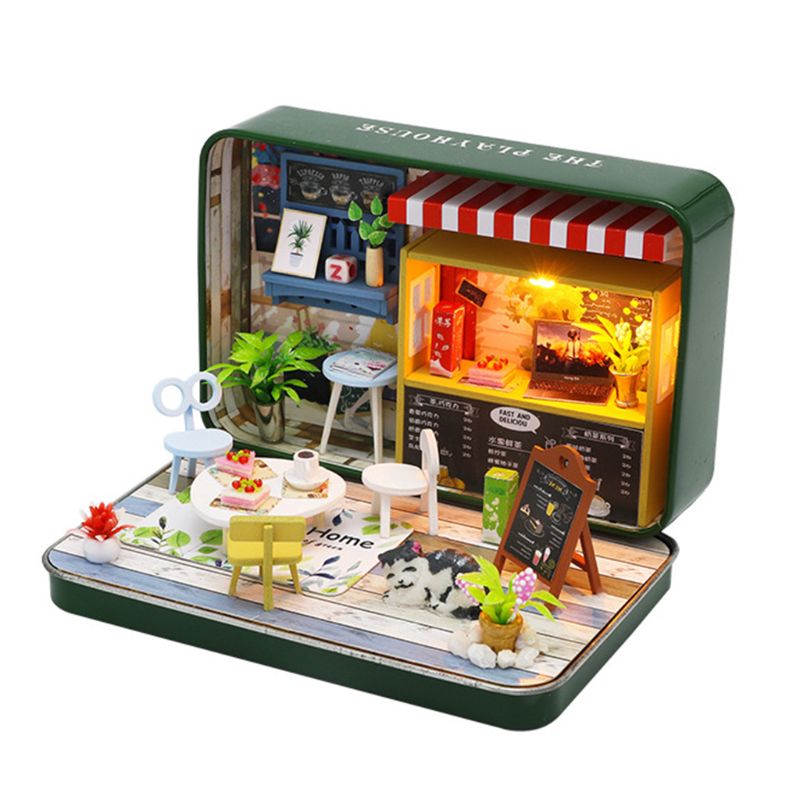 CUTE ROOM Doll House Furnitures Box Theatre DIY Model Miniatures Wooden Dollhouse Toys For Children Countryside Notes: Q