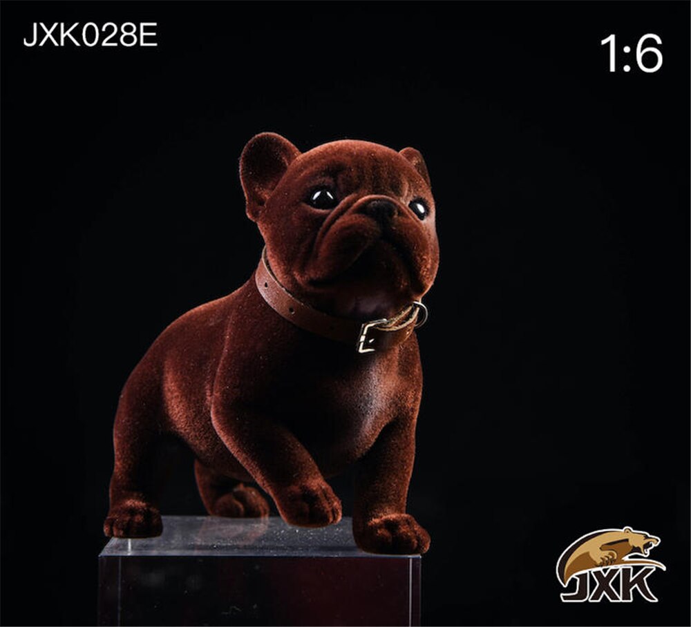 JXK 1/6 Hair French Bulldog Dog Pet Healing Figure Canidae Animal Collector Toy Resin Desktop Decoration: JXK028E