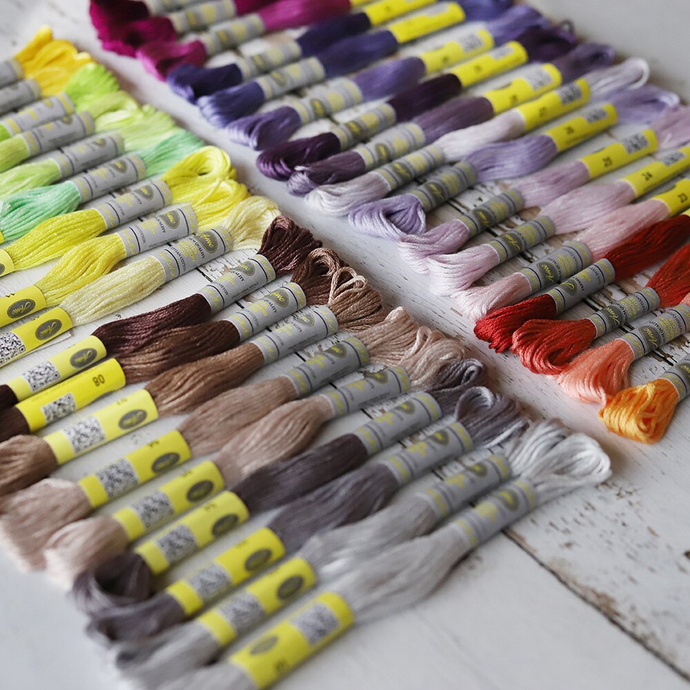 35 DM*C Colors Cotton Floss Cross stitch Embroidery Thread 6 Strands Double Mercerized Singed Egyptian Long Fiber Cotton