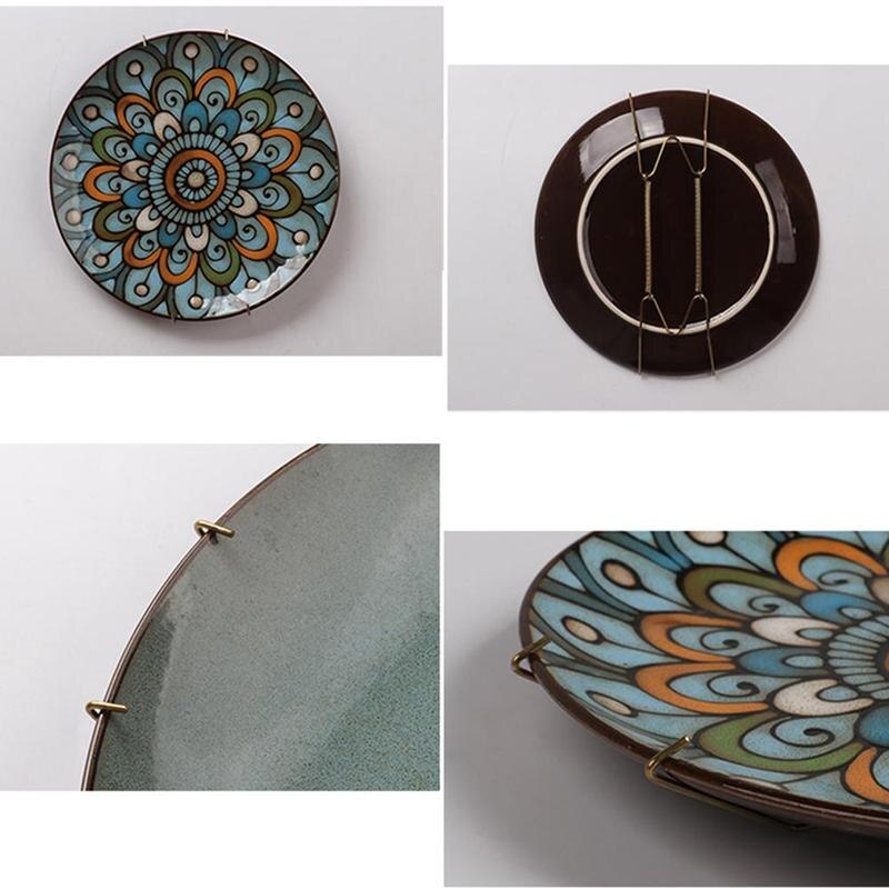 Plate Hanger Holder Wall Display Plate Dish Hangers Stand Supplies Tools Plate Kitchen Spring Storage Holder Home Invisible Q0N1