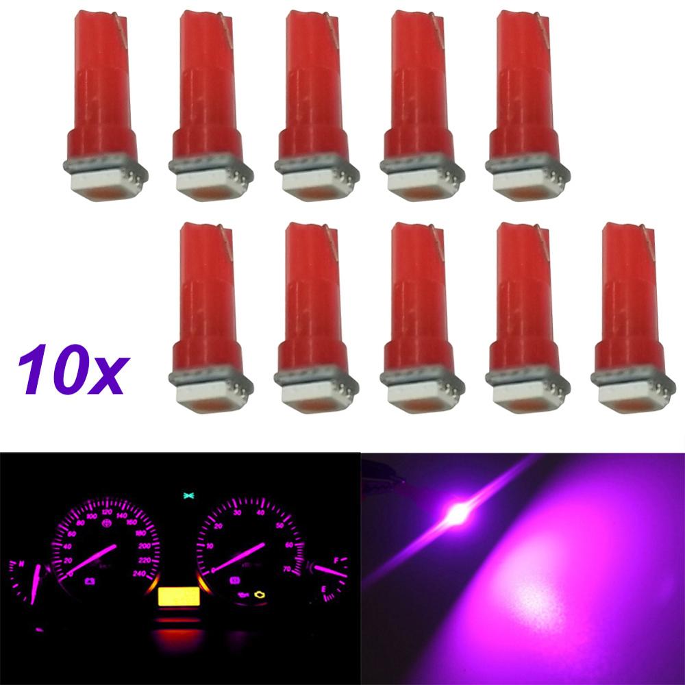 10pcs Car T5 73 37 17 58 Wedge Green 1-SMD Car LED Gauge Cluster Lights Speedometer Bulbs: Purple