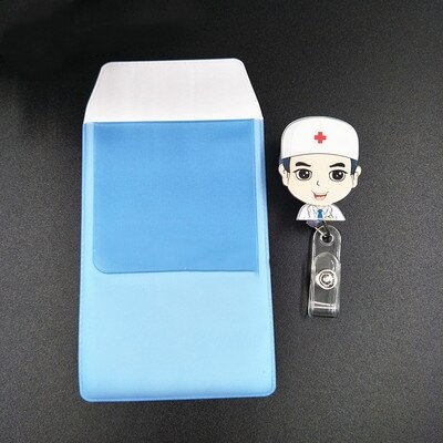 Leuke Cartoon Intrekbare Werk Naam Tags Id Badge Met Pvc Lekvrije Pen Pouch Kantoorbenodigdheden Artsen Verpleegkundigen: NO.1