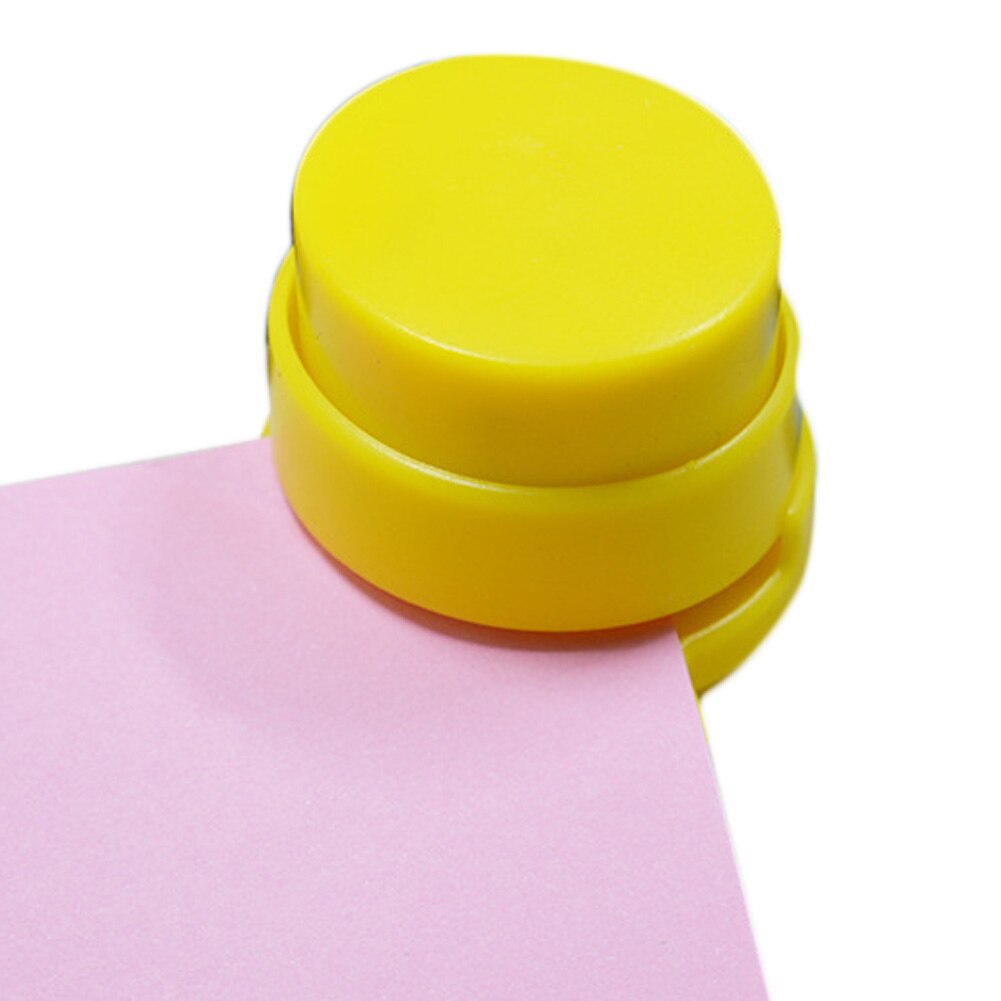 Office Home Staple Free Stapleless Stapler Paper Binding Binder Paperclip Random Color