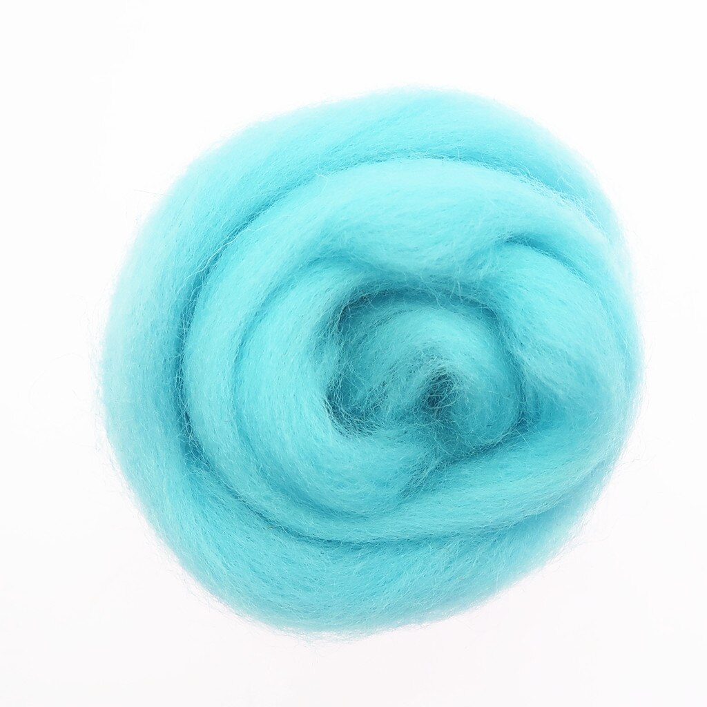 10/50/100g Light Blue Series Wool Fibre Flower Animal Toy Wool Roving Needle Felting Handmade Spinning DIY Craft Materials Tool: 90 / 10g