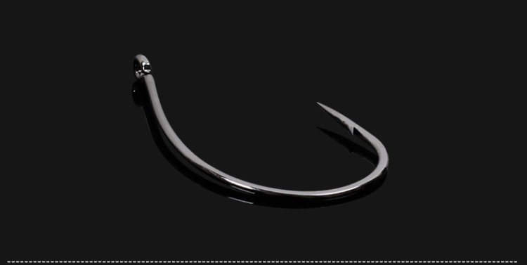 Black Nickel Fishing Hook Worm WACKY RIG Lure Soft Bait Fishhook 8 Pieces Bag Hooks Size 1# 2# -shot Rig