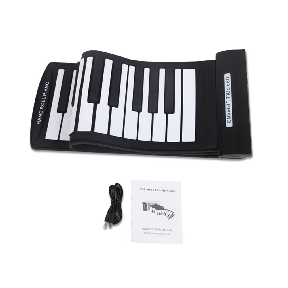 Portable 61 Keys Flexible Roll-Up Piano USB MIDI Electronic Keyboard Hand Roll Piano