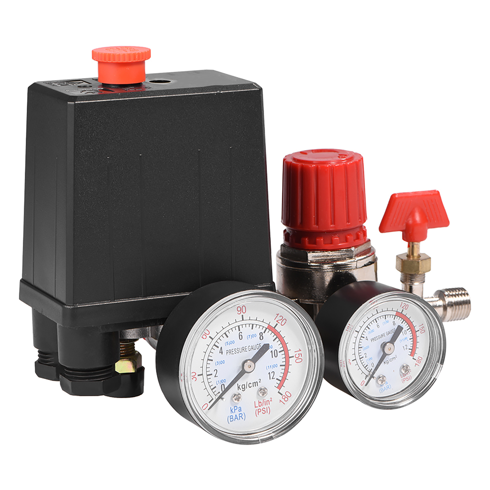 Luchtcompressor Ventiel Luchtcompressor Drukschakelaar Kleine Luchtcompressor Drukschakelaar Regelklep Regelaar Met Meters