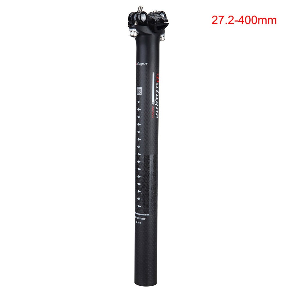 BALUGOE Mountain Road 3K Full Carbon Fibre Bicycle Seatpost 27.2/30.8/31.6*350mm400mm Carbon Bike Seatposts MTB Bike Parts: 27.2-400mm