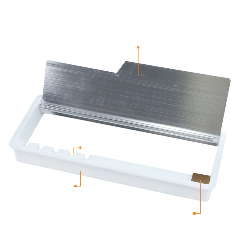 Rectangular Computer Desktop Line Hole Decorative Cover Aluminum Desk Outlet Wire Hole Cover Grommet Desk Cable Hole Cover: White  silver