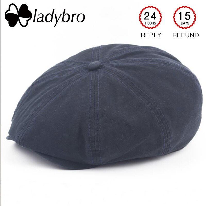 Ladybro, Boina para hombre, gorra octogonal antigua, boina para hombre, boina para caballero, sombrero de otoño e invierno para hombres, sombrero negro gris, hueso Casual