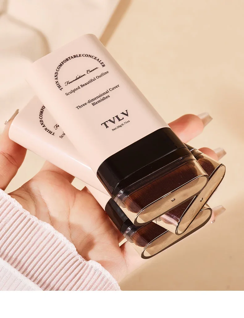 Tvlv eraser foundation makeup stick 20g,  med borste för att ljusa upp huden flytande foundation, långvarig makeup concealer