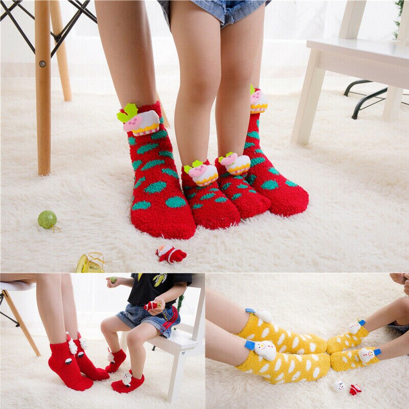 Family Matching Christmas Socks Santa Claus Xmas Tree Socks Hosiery Soft Warm Cotton Snowflake Soft Socks Christmas