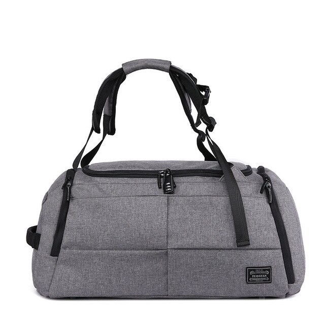 35L hommes multifonction sac de voyage cabine bagages hommes sacs de voyage grande capacité noir gris sac à dos toile décontracté sac de sport: B