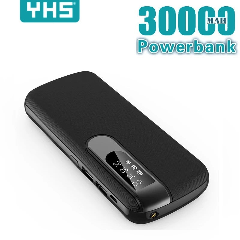 Cargador de teléfono portátil de 30000 mAh, Banco de energía de gran capacidad para viajes al aire libre, pantalla Digital LCD, iluminación LED, Banco de energía