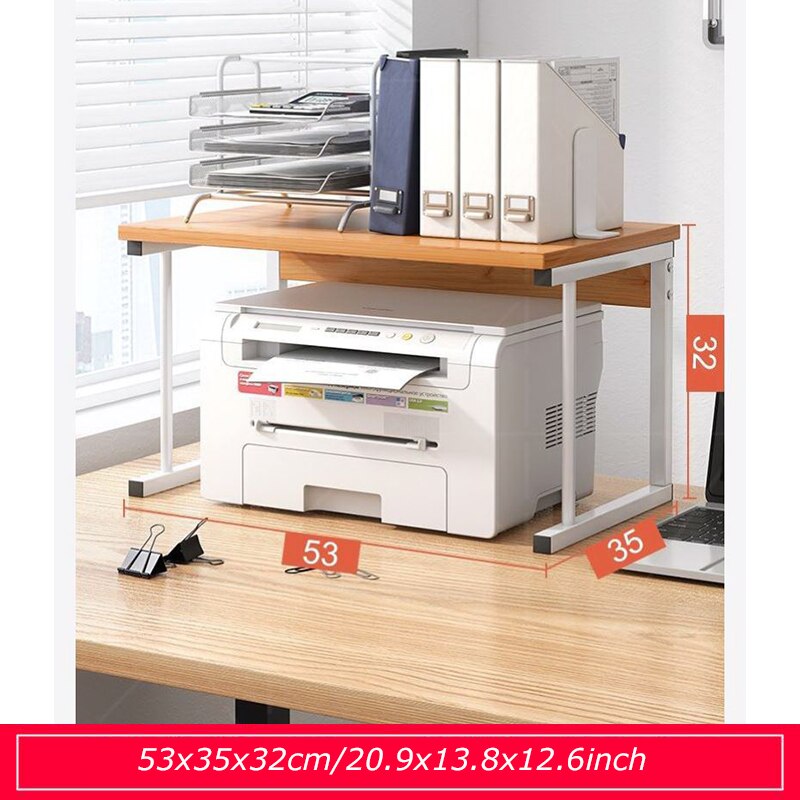 Printer Stand, Desktop Printer Shelf for Home Kitchen Shelf Micro Oven Duplicator Files, Books Storage Rack: I