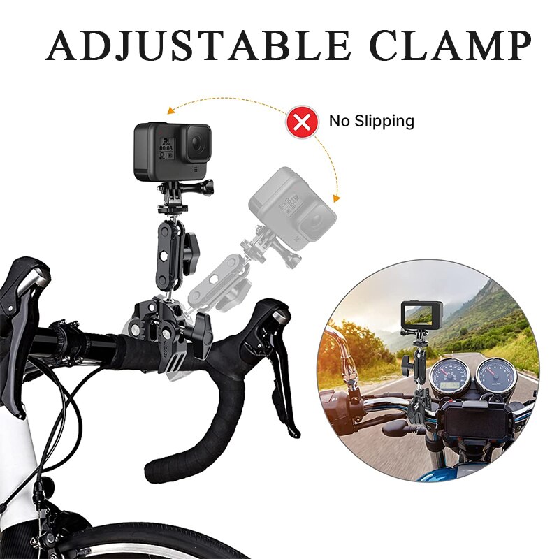 Ulanzi metal super braçadeira com duplo ballhead braço mágico para câmera luz mic monitor de vídeo braçadeira 1/4 3/8 fio para hastes gancho