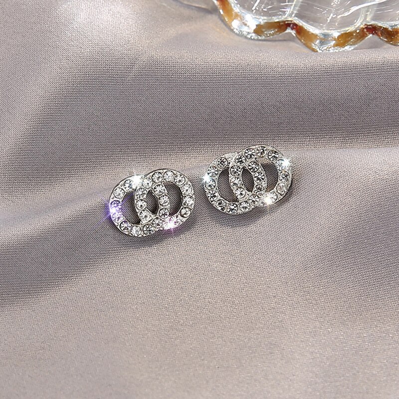 Rhinestone Geometrische Stud Oorbellen Voor Vrouwen Meisjes Bijoux Cirkel Earring Partij Sieraden Gold Trendy Oorbellen: 66130