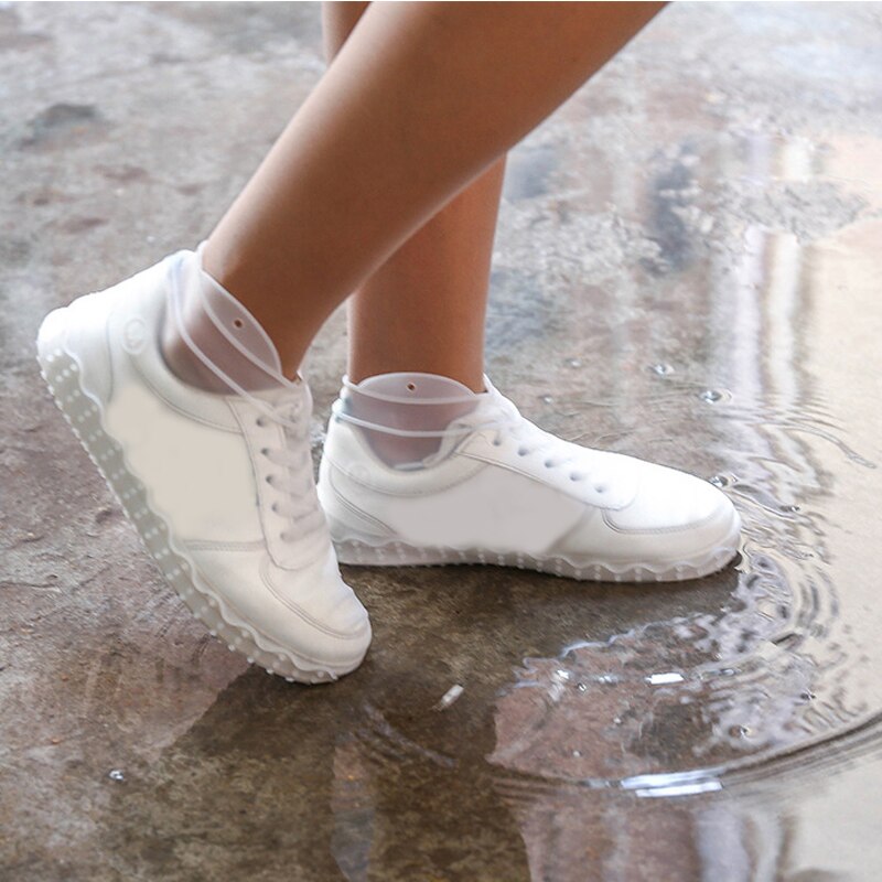 1pair Reusable Shoe Cover Waterproof Anti-Slip Silicone Rain Shoes Protectors Motorcycle Bike Rain Boot Women Men Rain Boot