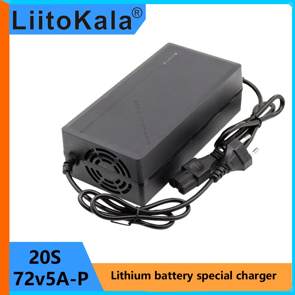 Liitokala 72V 5A Lithium Batterij Lader Geschikt Voor 20S 84V Lithium Ion Batterij Ac 110-220V Smart Charger Ue/Us Plug