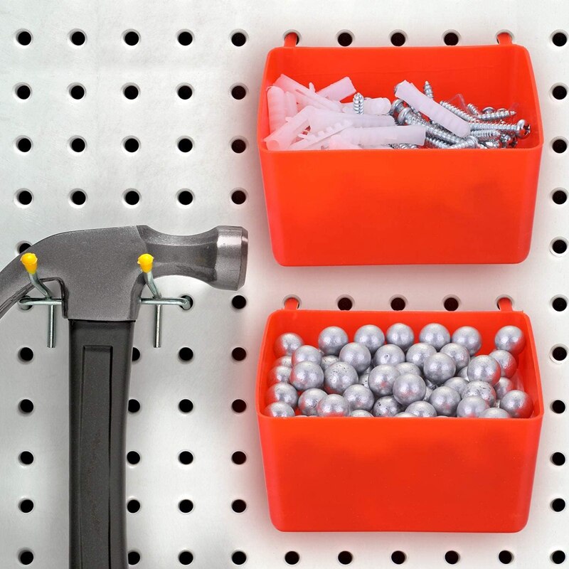 8 Pieces Pegboard Bins Kit Pegboard Parts Storage Pegboard Accessories Workbench Bins for Organizing Hardware