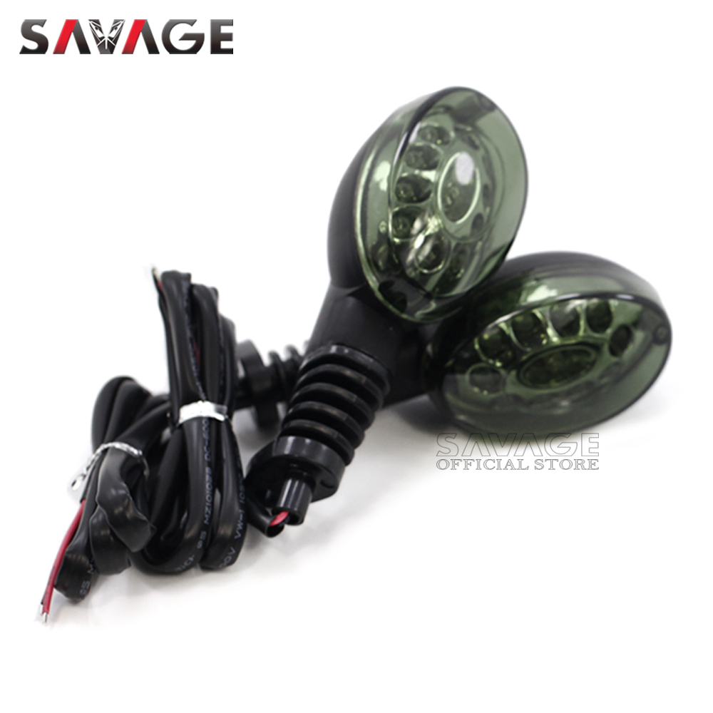 Turn Signal Indicator LED/Bulb For KAWASAKI NINJA 250R Vulcan S 650 KLX250S KLX 250/150/125 D-TRACKER Motorcycle Light Lamp Lens: LED Light Smoke