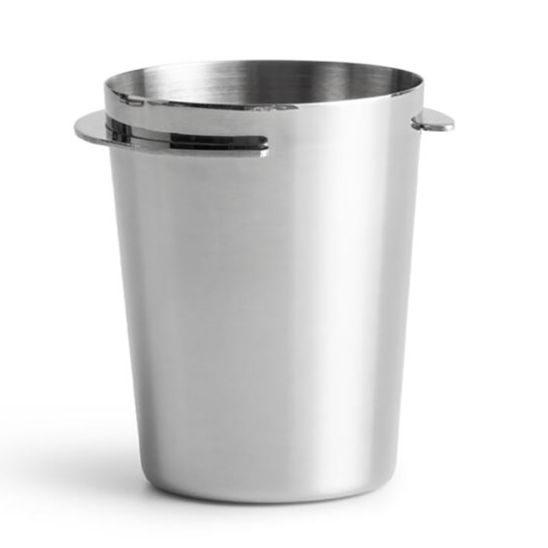 Doseringskopp av rostfritt stål kaffe snusande mugg pulvermatare för 58mm espressomaskiner portafilter kaffebutiker: Silver-