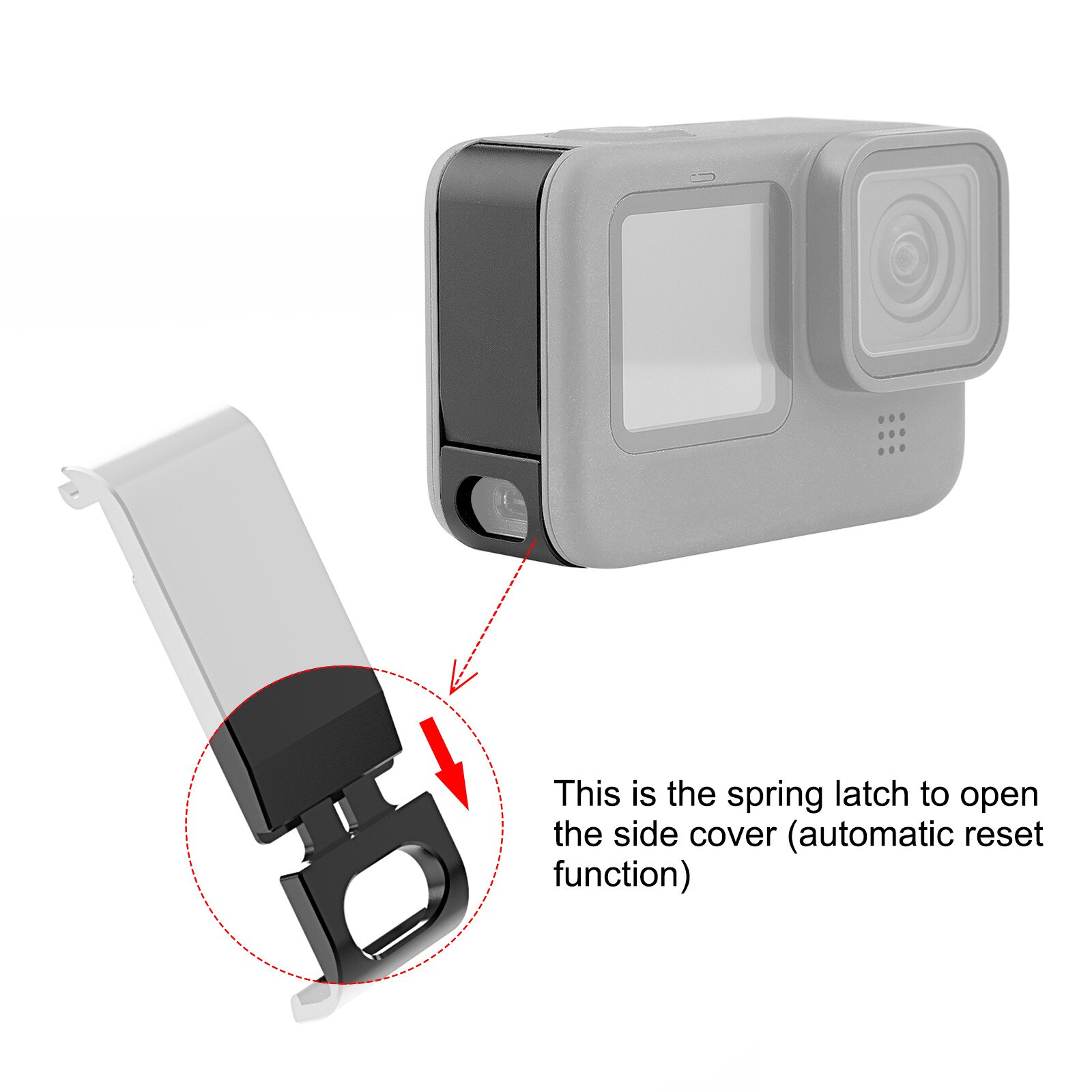 Silikonehus etui objektivdæksel cover batteri side låg cover til gopro hero 10 9 sort action kamera tilbehør kit til go pro 10