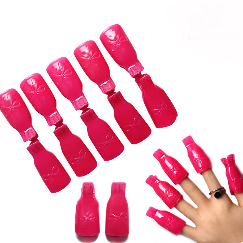 10 stuks/set plastic remover gel polish remover wraps plastic nail art soak off cap uv gel polish reinigingstool