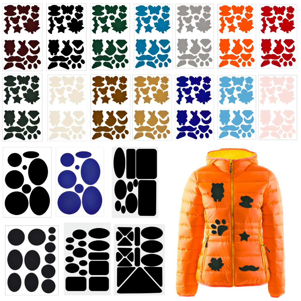 Parches autoadhesivos negros para ropa, chaquetas, pantalones, reparación, parche lavable, parche para agujeros de ropa