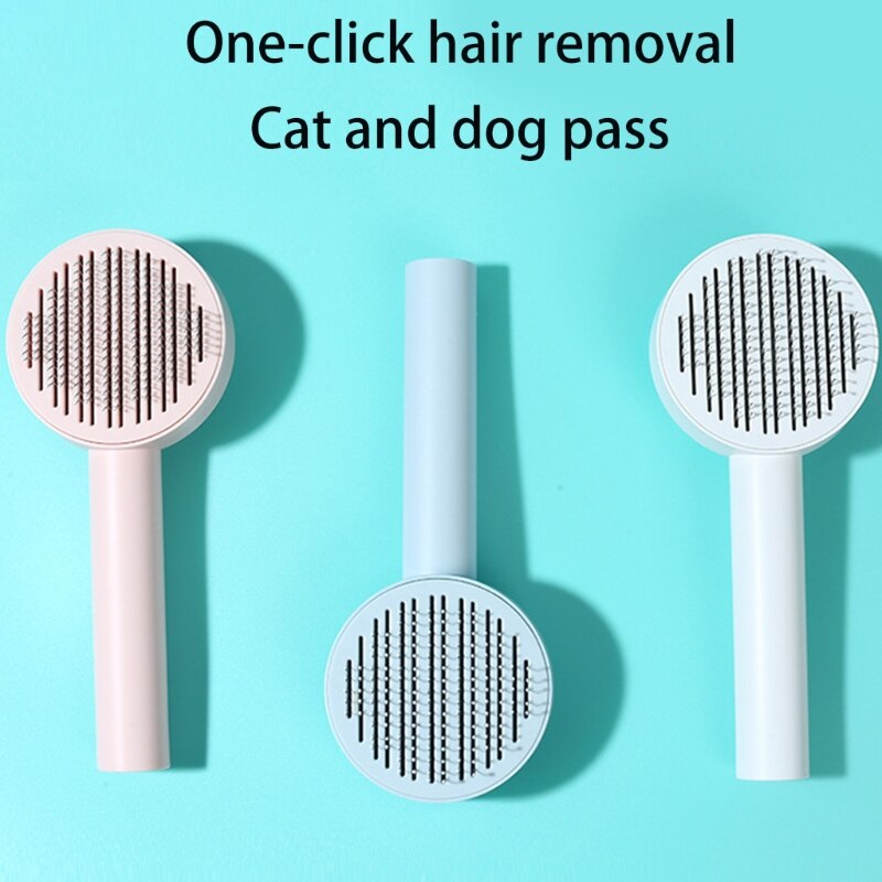 Pet Hair Remover Brush Kat Hond Grooming Kam Zelfreinigende Oliejas Kam Deshedding Verwijderen Losse Ondervacht Tangled Hond Haar Borstel