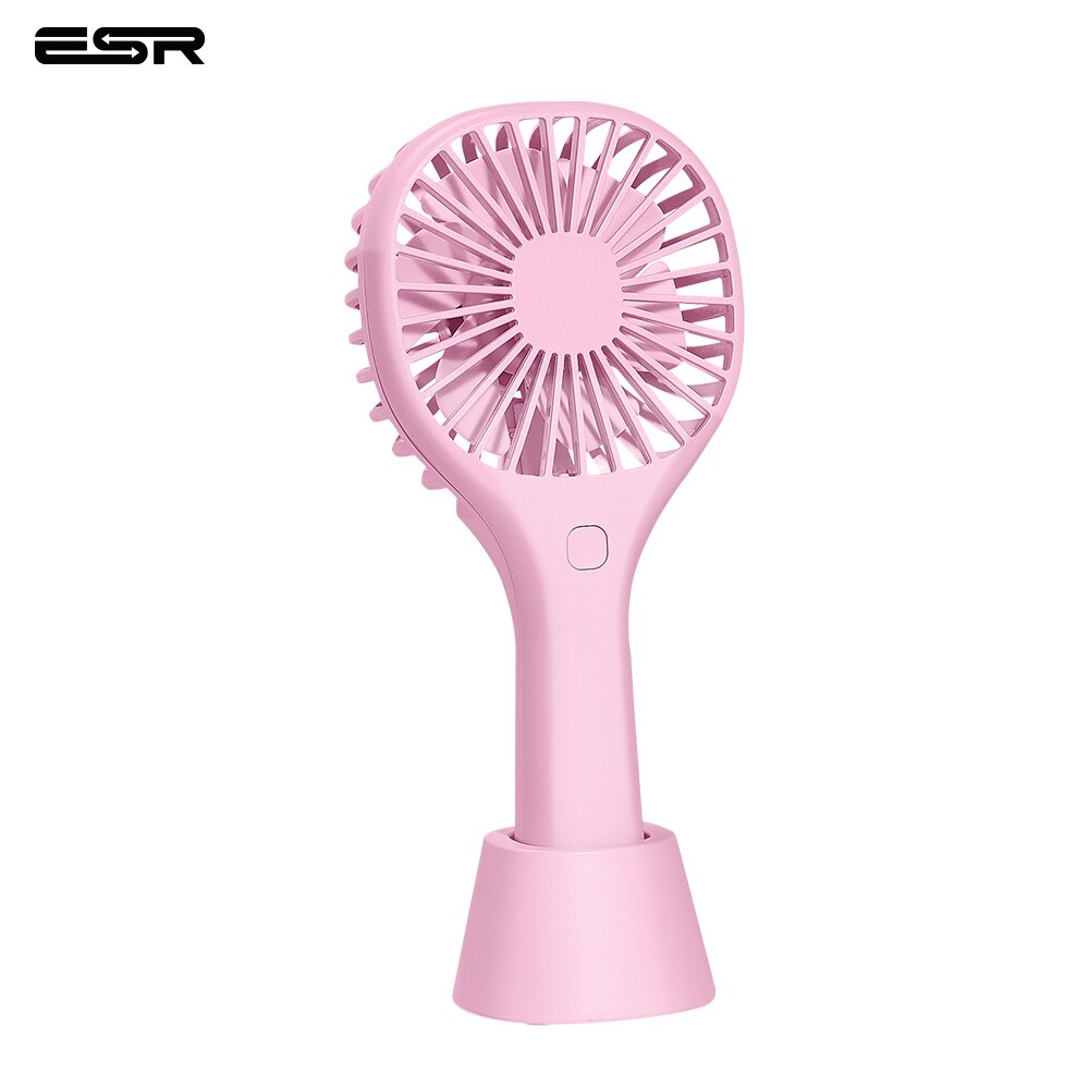 Esr Handheld Fans Usb Mini Fans Met Base Portable Cooling Fans 2000Mah Desktop Outdoor Reizen 3 Speed Verstelbare Oplaadbare: Pink