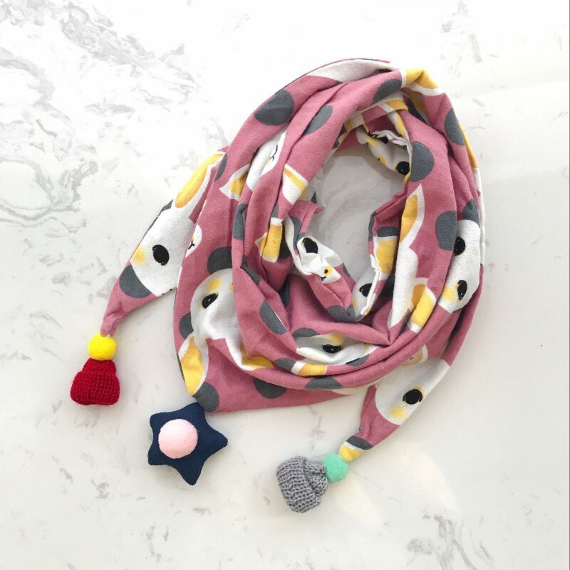 Mode Baby Sjaal Meisjes Driehoek Bib Sjaals Herfst Winter Jongens Sjaal Katoen Kinderen Halsbanden Warm Kids Halsdoek: purple rabbit
