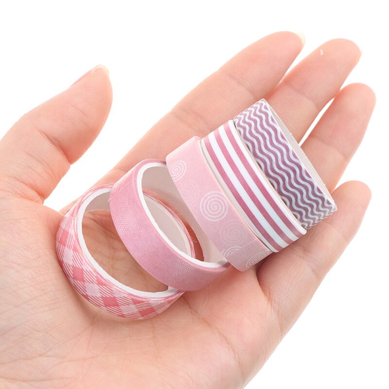5Rolls/box Solid Color Tape Set Decorative Tape Cute Scrapbooking Adhesive Tape